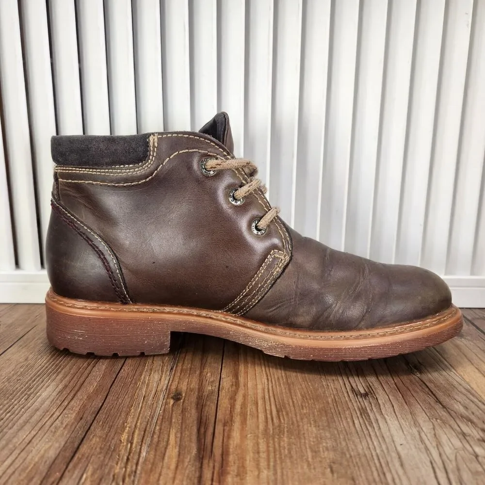 Fluchos Ankle Chukka Boots Men Sz 8 EU 41 Brown Distressed Leather Hipster Spain
